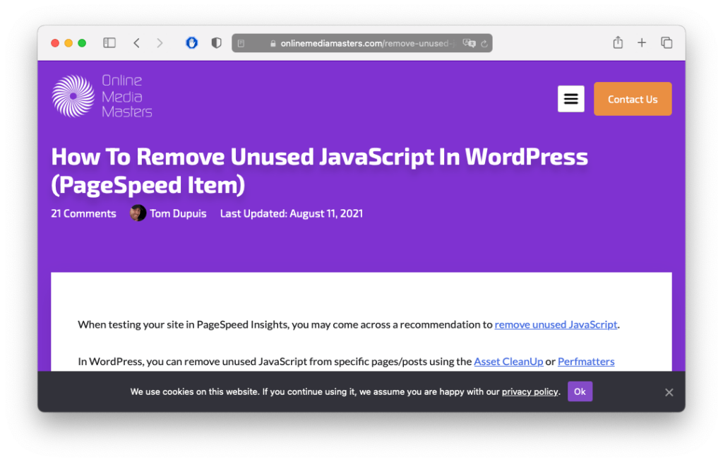 How to remove unused JavaScript in WordPress